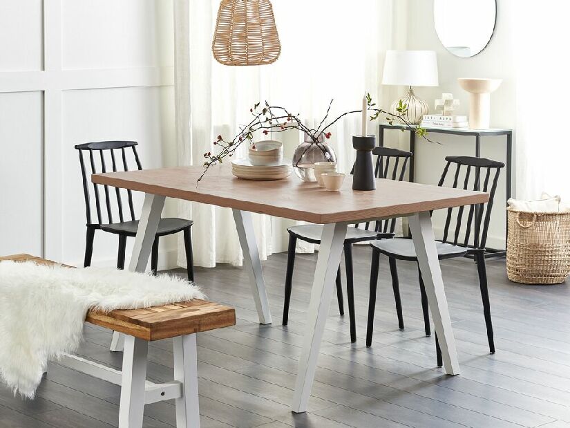 Blagovaonski stol Lenza (svijetlo drvo + bijela)