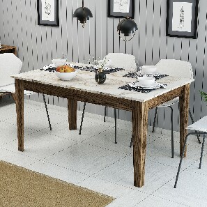 Blagovaonski stol (za 6 osoba) Michelle (orah + bijela)