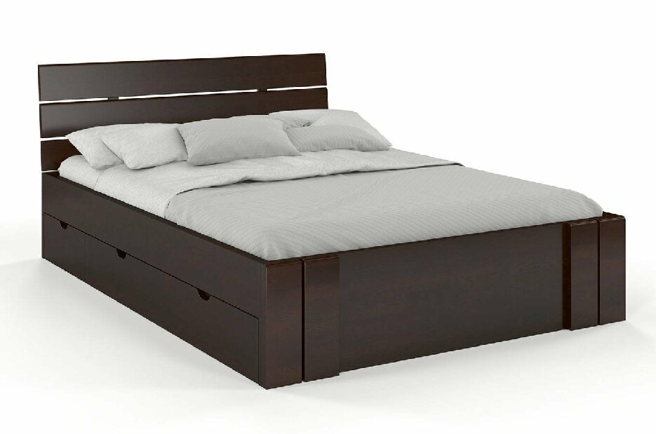 Bračni krevet 200 cm Naturlig -Tosen High Drawers (borovina)