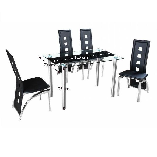 Blagovaonski stol Echae (za 4 osobe) (crna) *rasprodaja