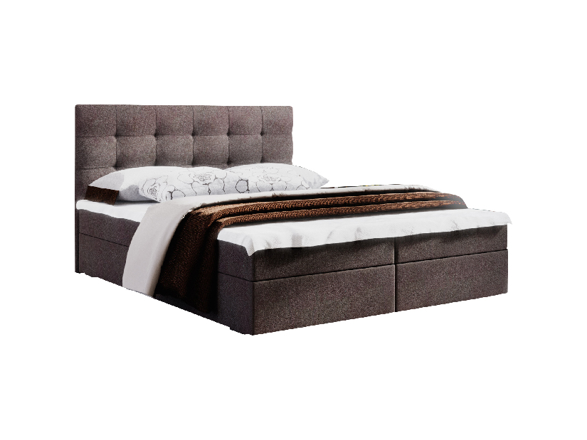 Bračni krevet Boxspring 140 cm Fade 2 (tamnosmeđa) (s madracem i prostorom za odlaganje)
