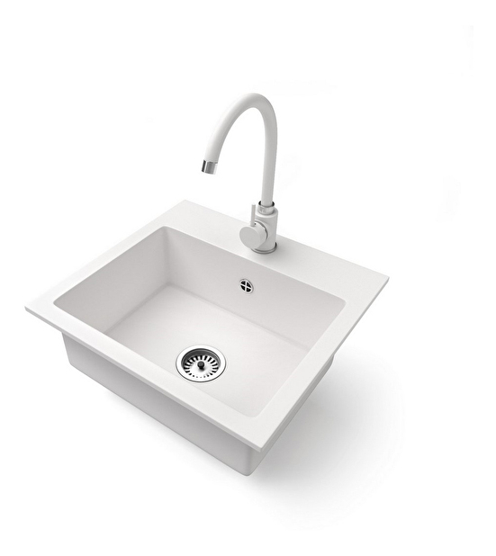 Kuhinjski sudoper Donius (bijela) (sa 2 otvora za bateriju)