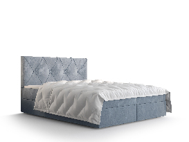 Bračni krevet  Boxspring 160 cm Athena (svijetloplava) (s madracem i prostorom za odlaganje)