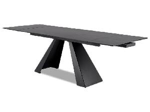 Blagovaonski stol na razvlačenje 160-240 cm Shelia (siva + crna) (za 6 do 8 osoba)