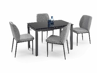 Blagovaonski stol na razvlačenje 110-170 cm Jacklyn (crna + tamnosiva) (za 4 do 6 osoba)