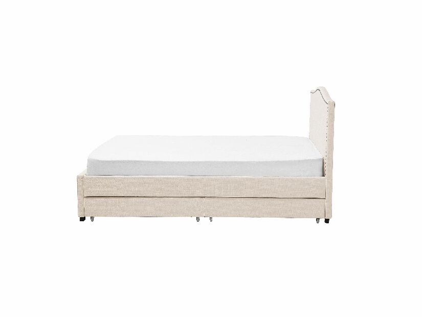 Bračni krevet 180 cm MONTHY (s podnicom i prostorom za odlaganje) (bež)