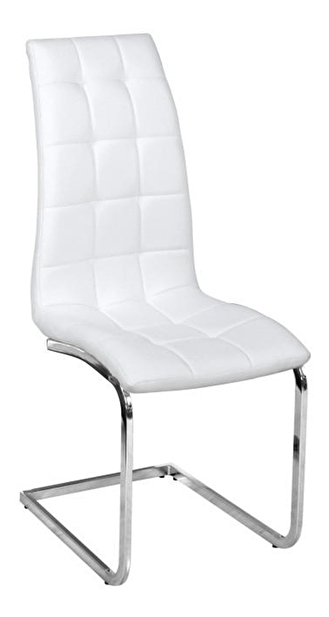 Blagovaonska stolica Cli (bijela + krom) 