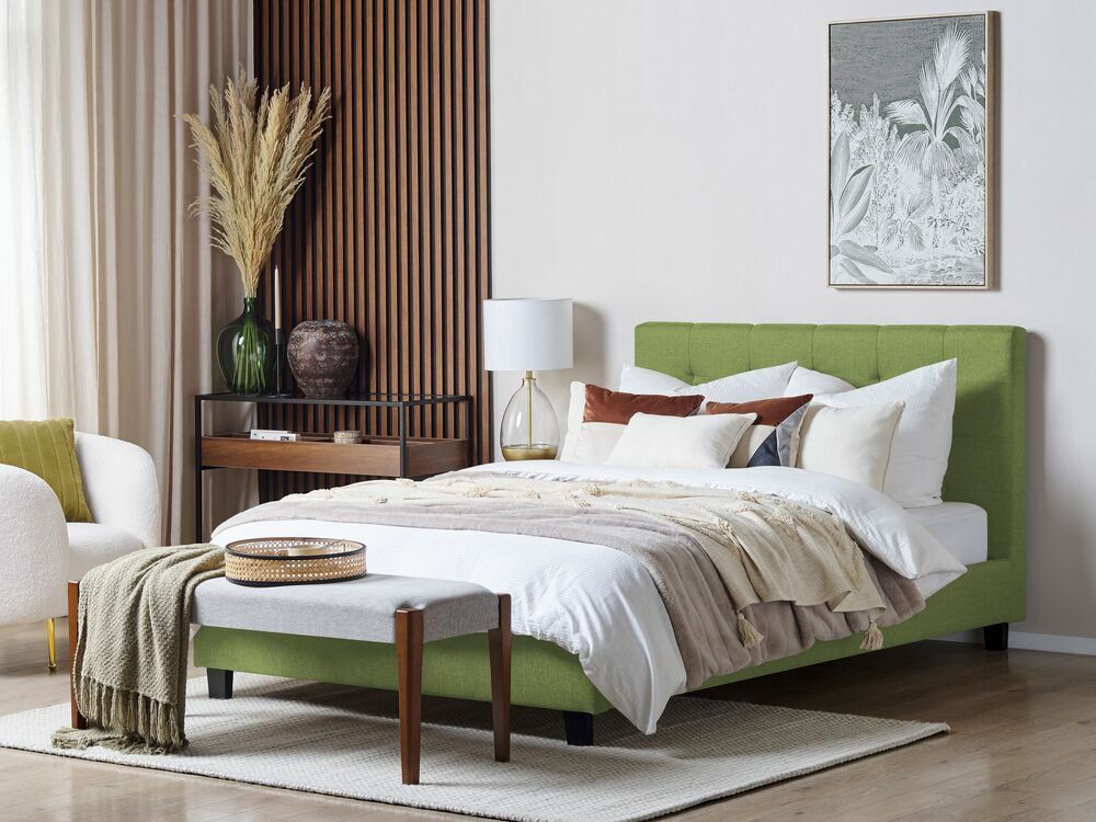 Bračni krevet 160 cm Rhiannon (zelena) (s podnicom)