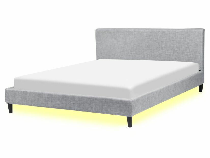 Bračni krevet 160 cm FUTTI (s podnicom i LED rasvjetom) (siva)