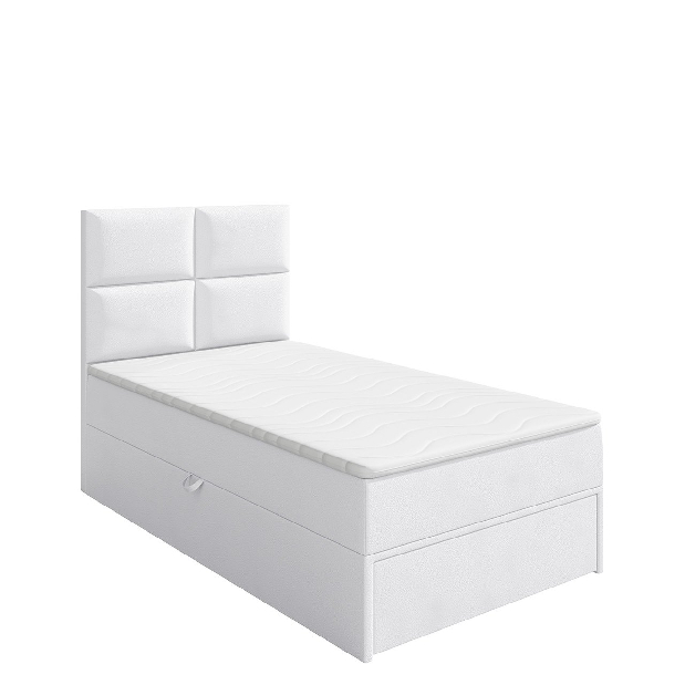 Jednostruki krevet 100 cm Mirjan Hills 1 (bijela) (s podnicom, madracem i prostorom za odlaganje)