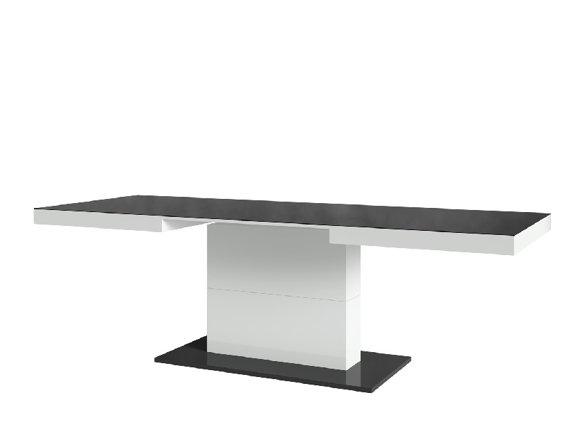 Blagovaonski stol- Tashia Typ 81 (za 6 do 8 osoba) (crna + visoki bijeli sjaj)