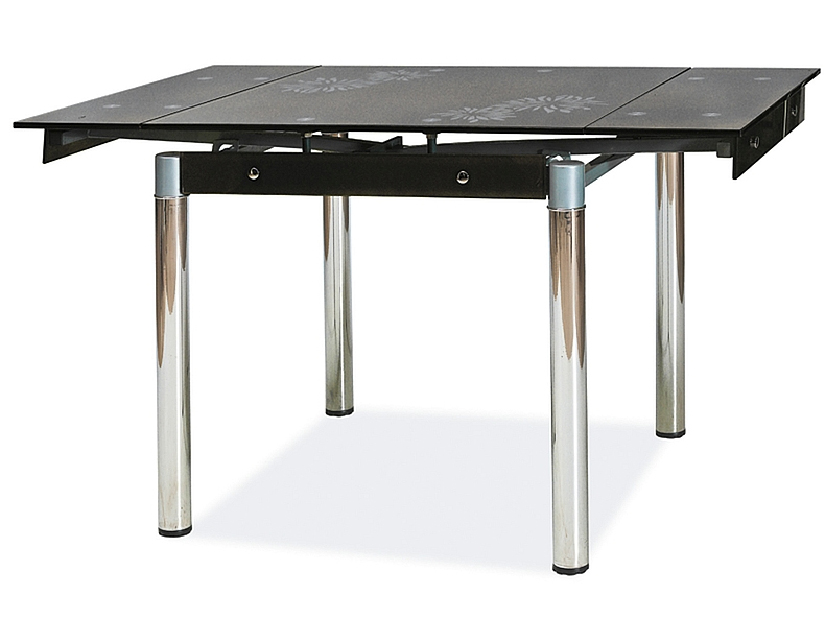 Blagovaonski stol na razvlačenje 80-131 cm Gerardo (crna + krom) (za 4 do 6 osoba)