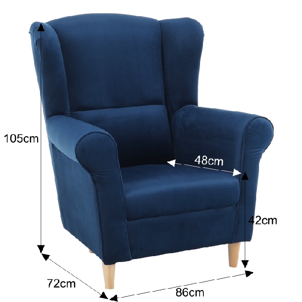 Fotelja Charlie rose 14 (plava) 
