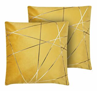 Set 2 ukrasna jastuka 45 x 45 cm Pinnie (žuta)