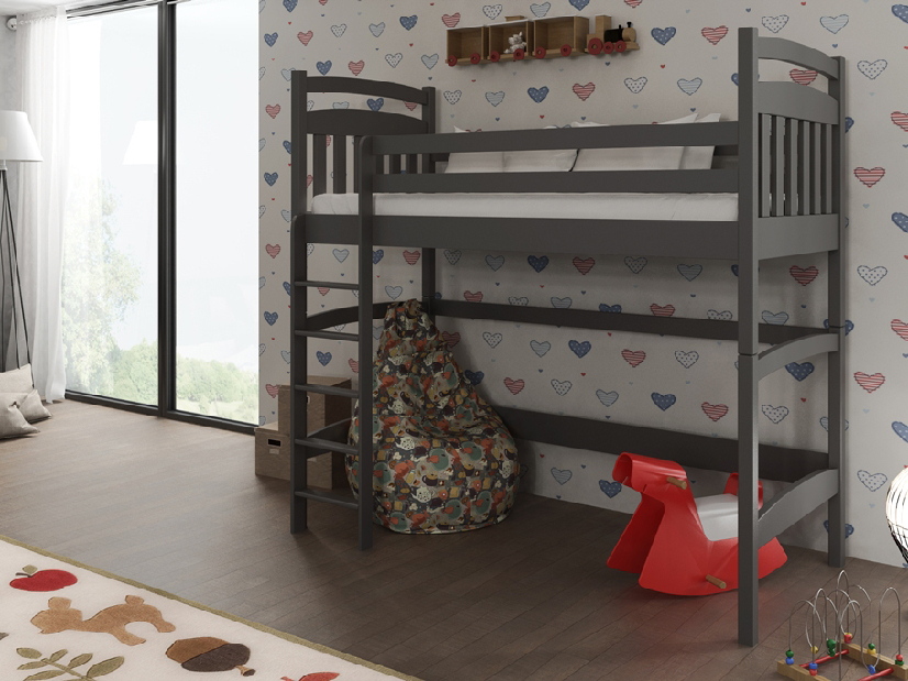 Dječji krevet 80 x 180 cm Theo (s podnicom i prostorom za odlaganje) (grafit)
