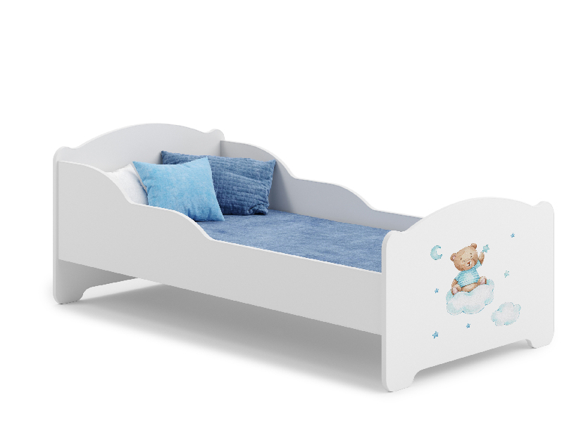 Dječji krevetić 140x70 cm Cassi (s rešetkom i madracema) (medo)