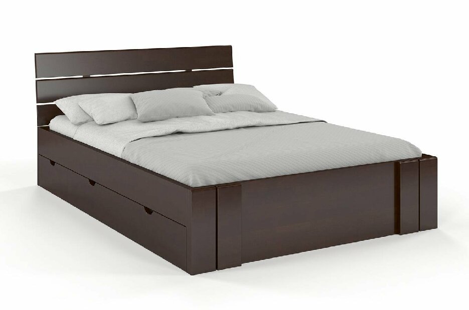 Bračni krevet 180 cm Naturlig -Tosen High Drawers (bukva)