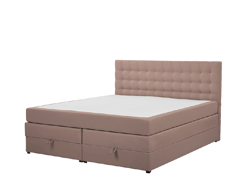 Kontinentalni krevet 180 cm MAGNEZ (smeđa) (s madracem i prostorom za odlaganje)