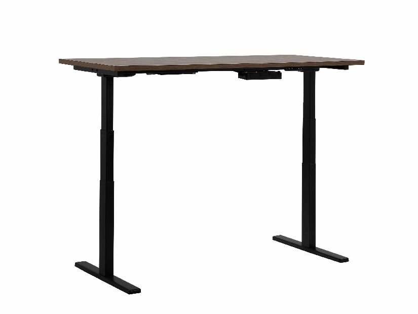 Pisaći stol UPPER II (130 x 72 cm) (MDF) (tamno drvo + crna) (električno podesiv)