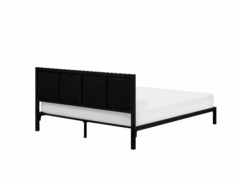 Bračni krevet 160 cm CAMAR (kov) (crna) (s LED rasvjetom) (s podnicom)