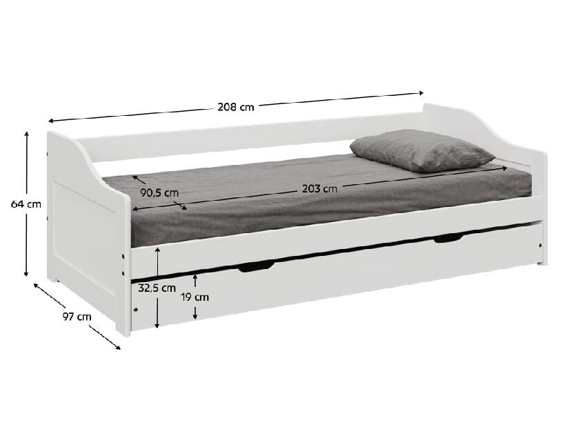 Krevet sa pomoćnim ležajem Lusid (bijela) 