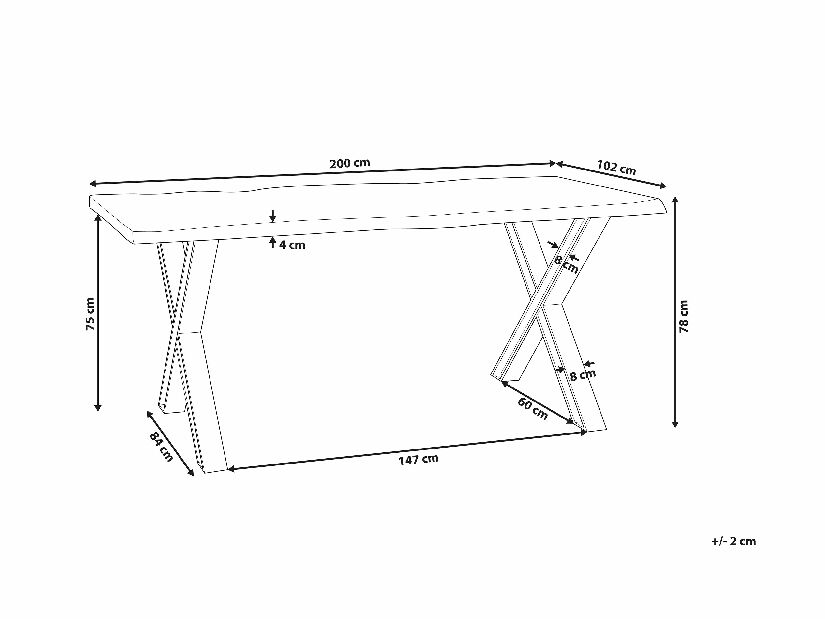 Blagovaonski stol Bogale 200 (za 8 osoba) (smeđa)