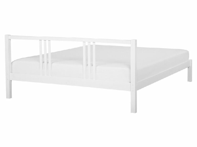 Bračni krevet 160 cm VALLES (s podnicom) (bijela)