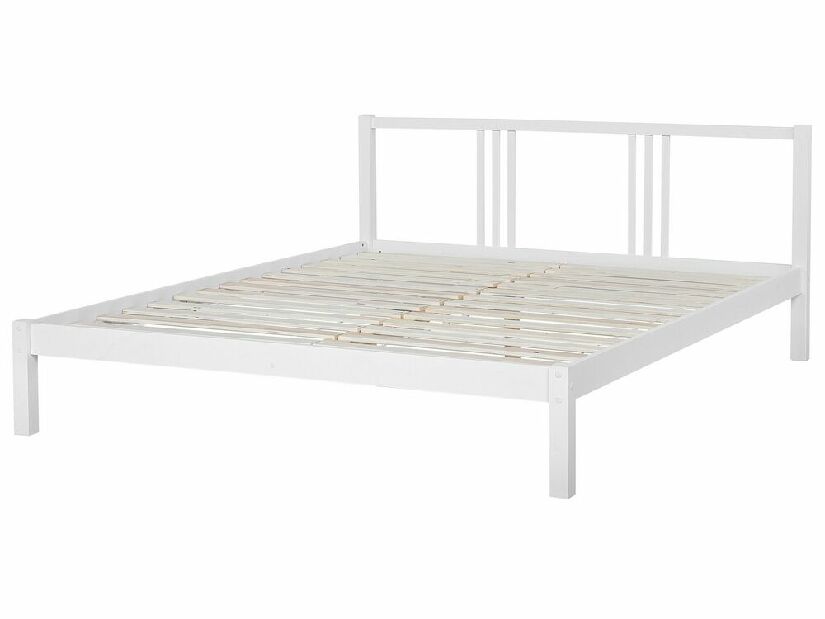 Bračni krevet 180 cm VALLES (s podnicom) (bijela)