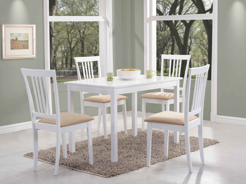 Blagovaonski stol Franklyn (bijela + bijela) (za 4 osobe)