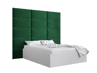 Bračni krevet s tapeciranim uzglavljem 160 cm Brittany 1 (bijela mat + zelena) (s podnicom)