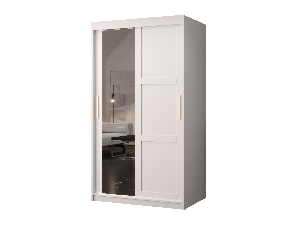 Ormar za garderobu Riven 2 100 (bijela mat) (s ogledalom)