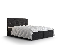 Bračni krevet  Boxspring 160 cm Athena (crna) (s madracem i prostorom za odlaganje)