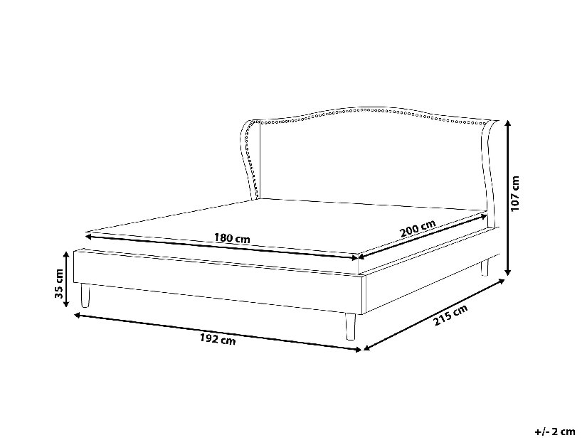 Bračni krevet 180 cm COLLETTE (s podnicom) (bež)