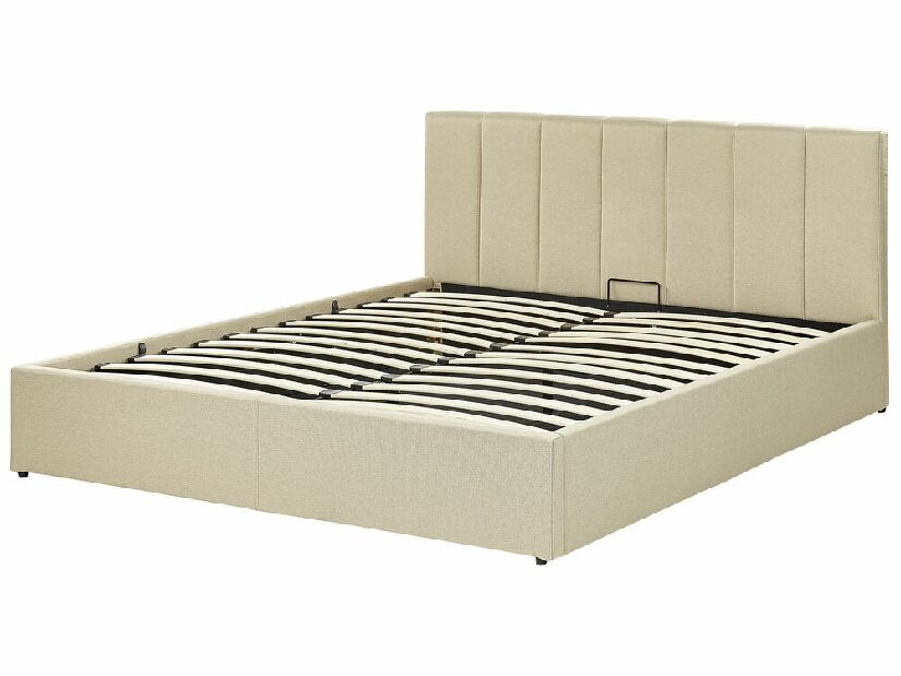 Bračni krevet 160 cm Dabria (bež) (s podnicom) (s prostorom za odlaganje)