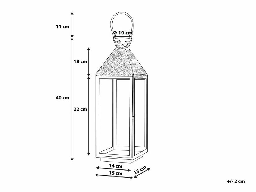 Lanterna BAGUIO 40 cm (nehrđajući čelik) (srebrna)