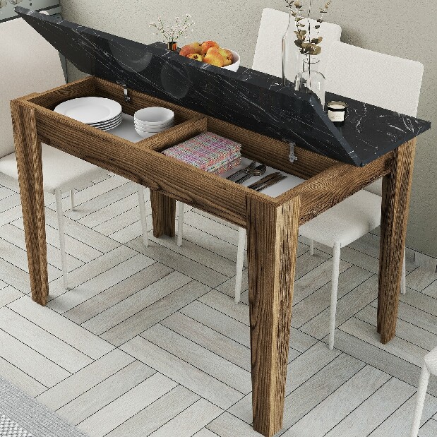 Blagovaonski stol (za 4 osobe) Kika (orah + crna)