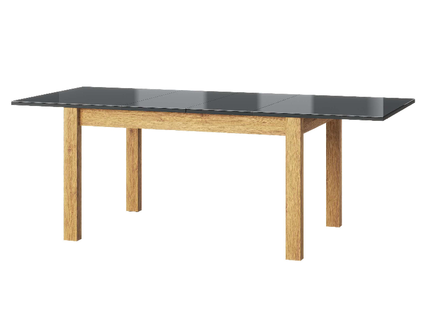 Blagovaonski stol Kogro 40 (hrast camargue + crna mat) (za 4 do 8 osoba)