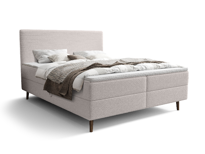 Bračni krevet 140 cm Napoli Bonell (bijela) (s podnicom, s prostorom za odlaganje)