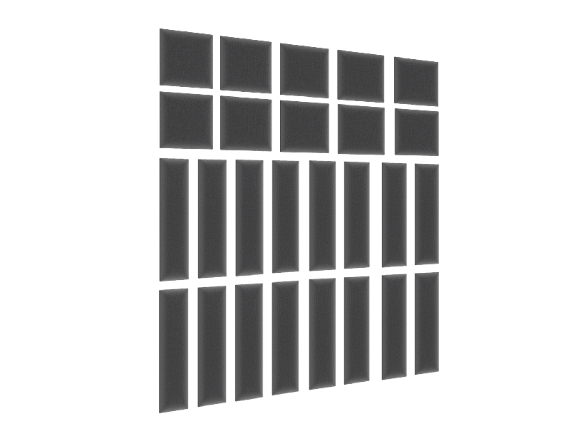Set 26 tapeciranih panela Quadra 120x195 cm (siva)