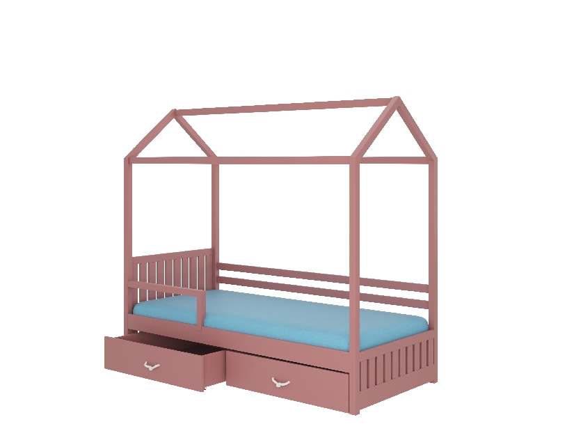 Dječji krevet 200x90 cm Rosie II (s podnicom i madracem) (ružičasta)