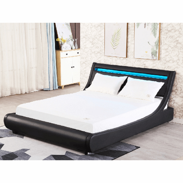 Bračni krevet 180 cm Filina (crna) (s podnicom) *rasprodaja