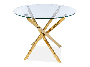 Blagovaonski stol Alix (staklo + zlatna) (za 4 osobe)