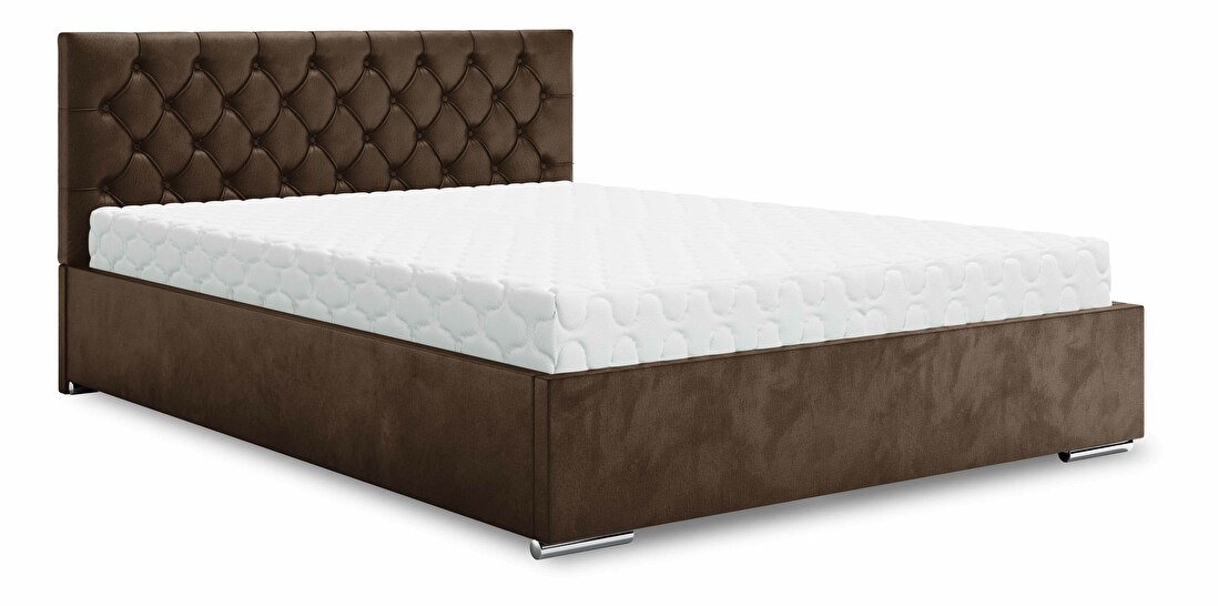Bračni krevet 140 cm Danita (smeđa) (s podnicom i prostorom za odlaganje)