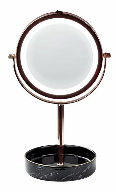 Kozmetičko ogledalo Shevaun (ružičasto zlato) (s LED rasvjetom)