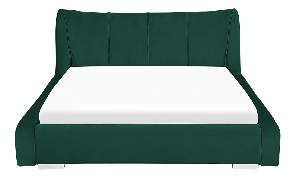 Bračni krevet 180 cm NICE (s podnicom) (zelena baršunasta)