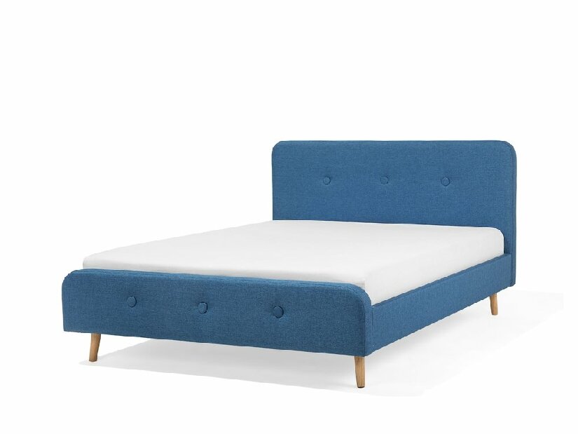 Bračni krevet 160 cm ROME (s podnicom) (plava)