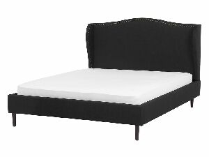 Bračni krevet 140 cm COLLETTE (s podnicom) (crna)