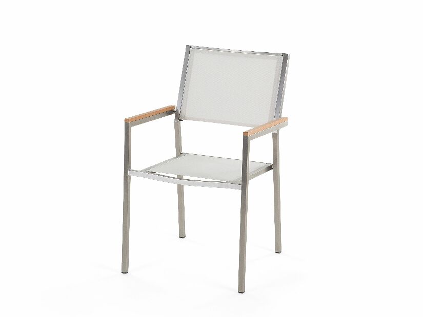 Vrtni set GROSSO (mramor) (laminat HPL) (bijele stolice) (za 6 osoba)