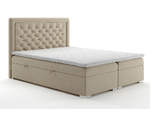 Bračni krevet Boxspring 140 cm Gllamy (bež) (s prostorom za odlaganje)