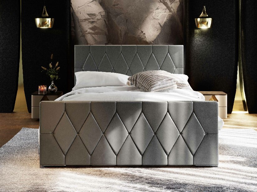 Bračni krevet 160 cm Alex (siva) (s podnicom i prostorom za odlaganje)
